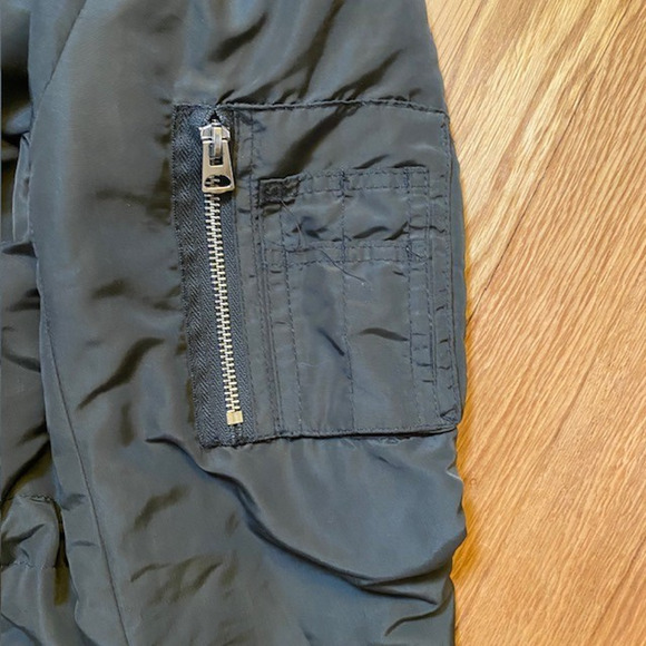 H&M DIVIDED Womens Size 8 Olive Green Bomber Style Mid Length Coat - Picture 6 of 12